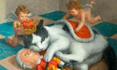 Artista japonês transforma gatos em reis em pinturas; veja fotos. Instagram @tokuhiro_kawai