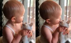 Vídeo fofo: bebezinha adora beijar seu gato e emociona a internet. Foto: Reprodução Instagram