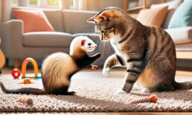 Vídeo hilário: gato surpreende dono ao trazer um ferret para casa... vivo. Ilustração: Petepop