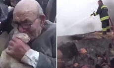 Vídeo comovente: homem tem casa incendiada, mas chora de felicidade ao ver que seu gato sobreviveu