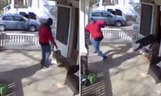 Vídeo impressionante: cão gigantesco quase mata entregador do coração