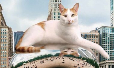 Artista cria imagens surpreendentes de gatos gigantes pelo mundo