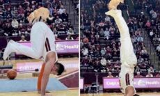 Vídeo incrível: cãozinho dá show de equilíbrio na ginástica artística