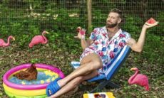 Calendário fofo junta homens que têm galinhas como pets