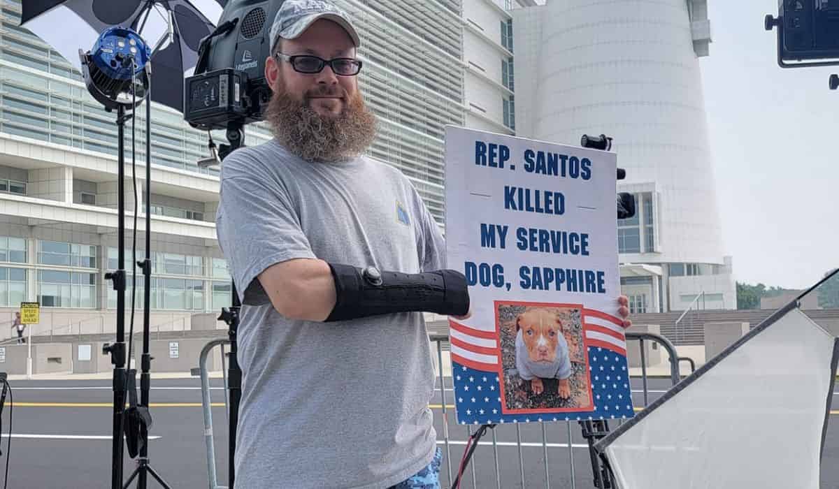 Veteran who claims Congressman George Santos killed his dog celebrates politician's expulsion: 'He's laughing in heaven'