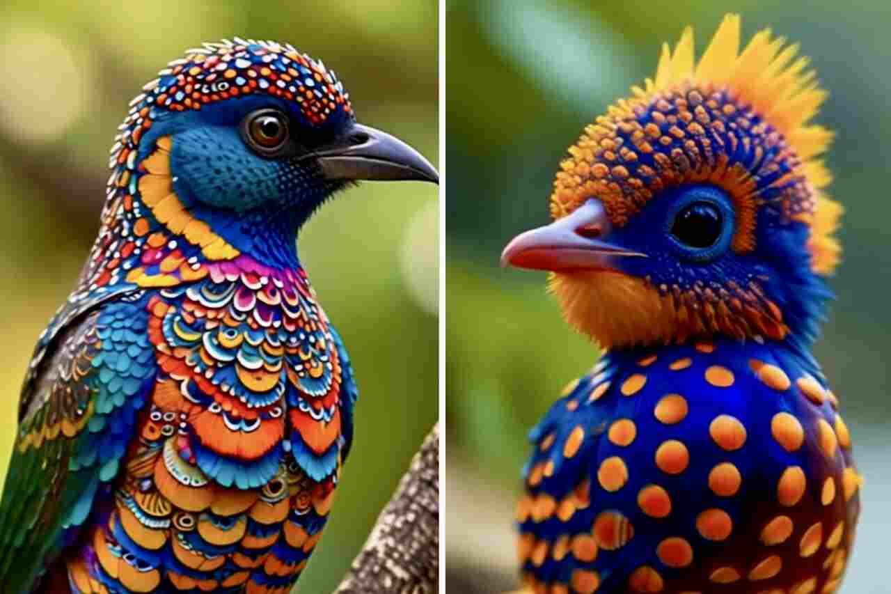 Videos bring together birds with the most exuberant and colorful plumages