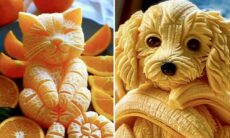 Vídeo mostra coleção de esculturas de animais feitas com frutas