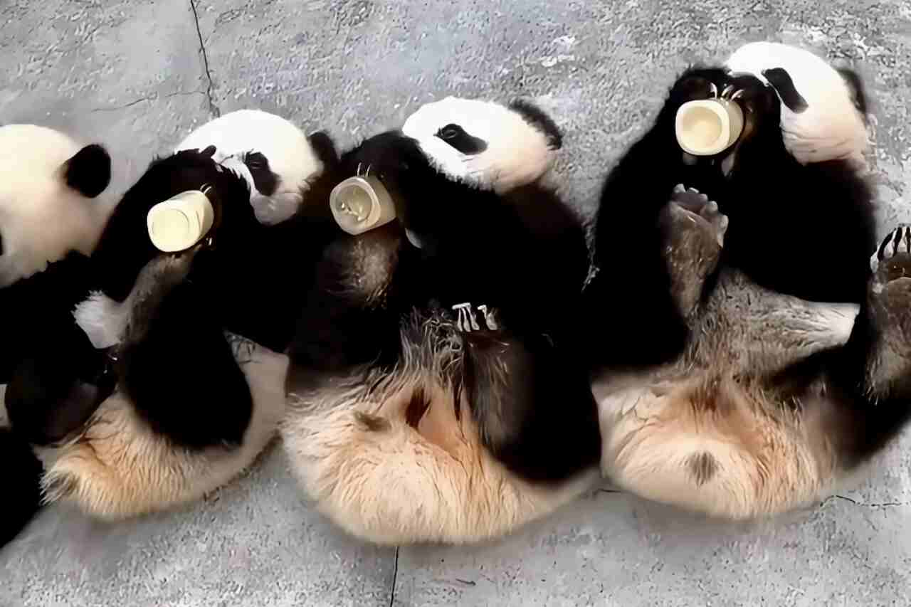 Esse vídeo de ursinhos panda tomando mamadeira é a coisa mais fofa que você vai ver hoje