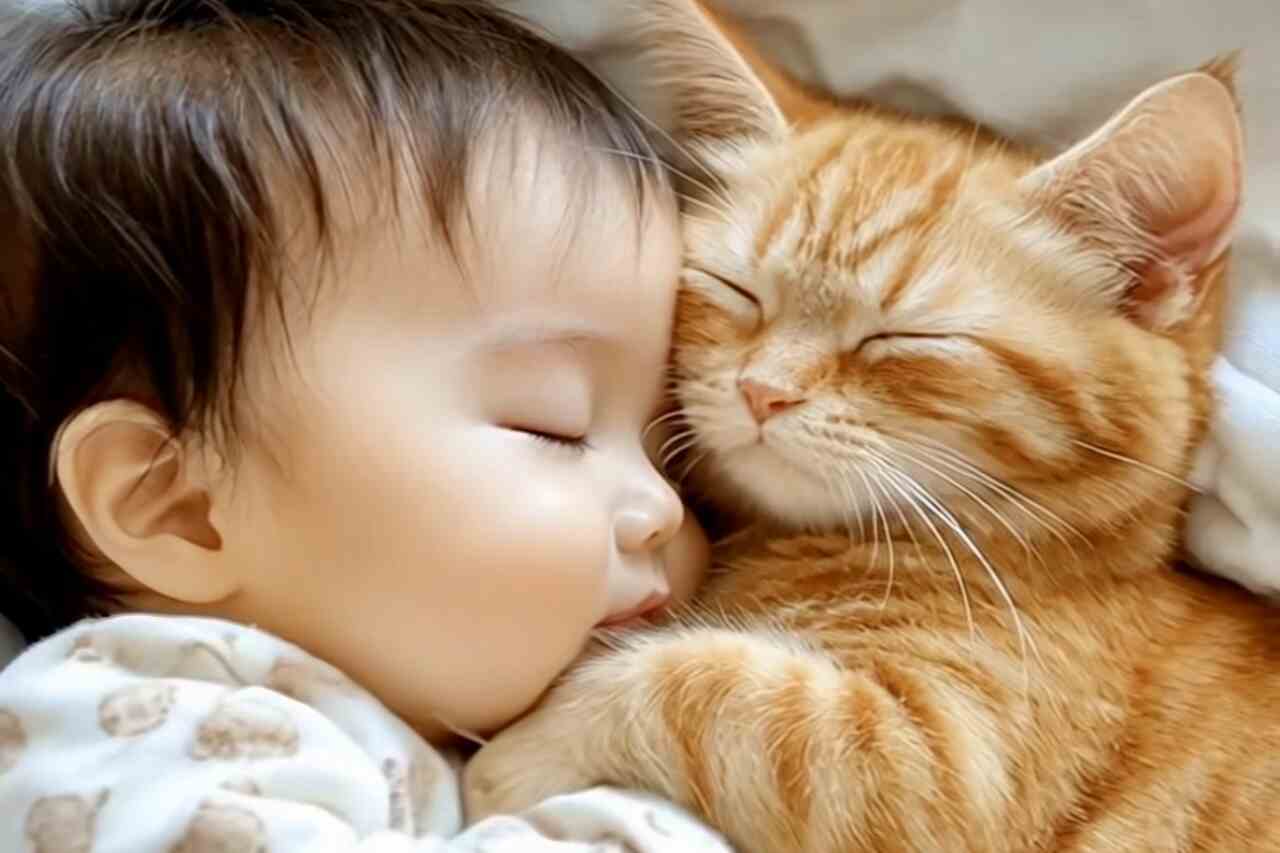 Video of Baby and Kitten Sleeping is the Cutest Thing You’ll See Today